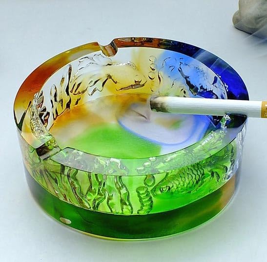 色釉灰皿 アート 色釉 煙草 灰皿 カラフルなクリスタル工芸品 ホーム